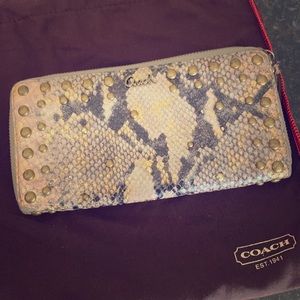 Coach accordion zip wallet with rivets